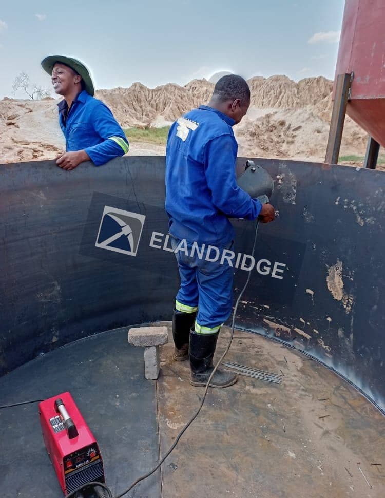 Welding inside a CIP tank shell