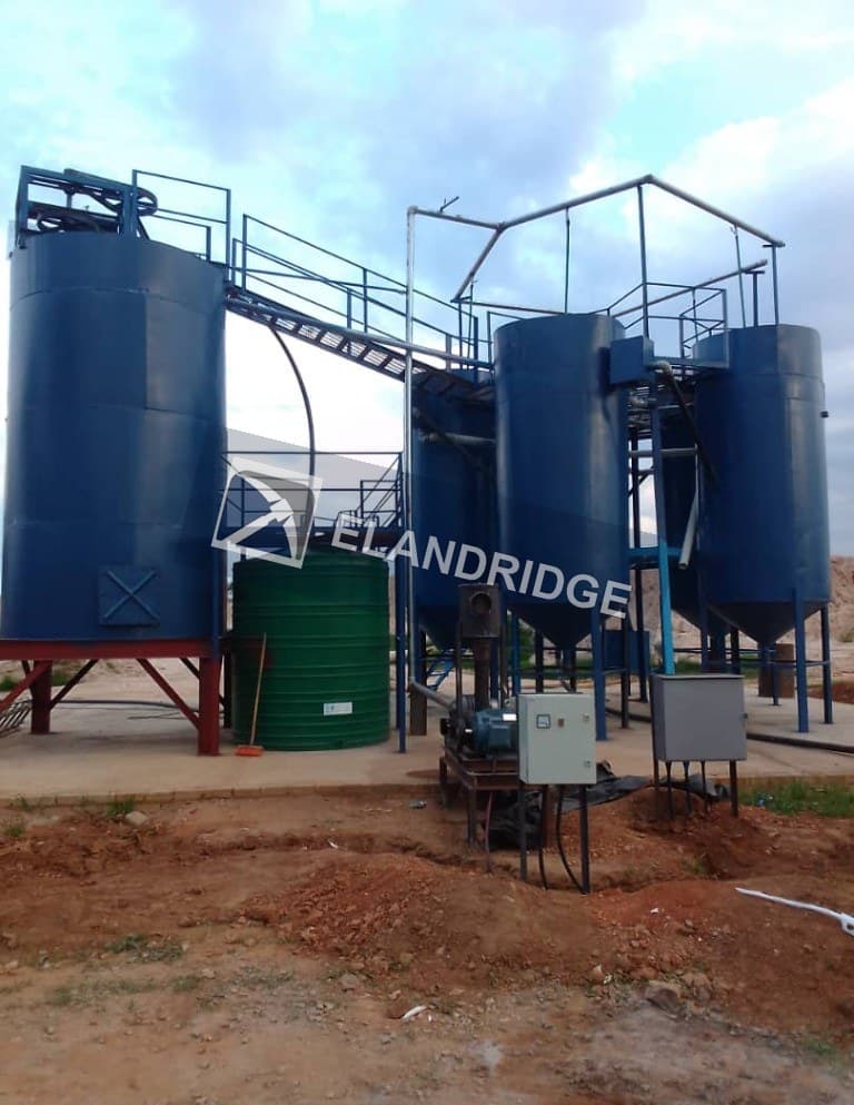 CIP tanks, piping and walkways at Kambuzi Mine