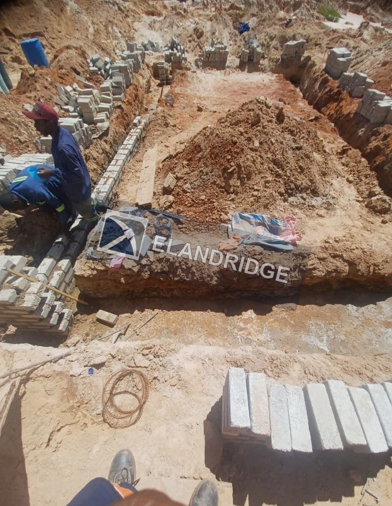 Foundation excavation and blockwork at Yellow Snake