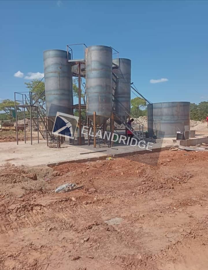 Elevated CIP tanks and a leach tank at Yellow Snake