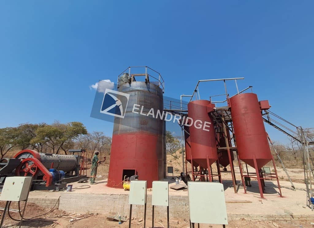 Mill, tanks and control gear at the Yellow Snake CIP plant